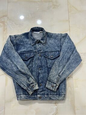 Men's Acid Wash Denim Jacket - Blue